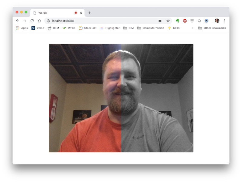 Resulting half color, half grayscale image.